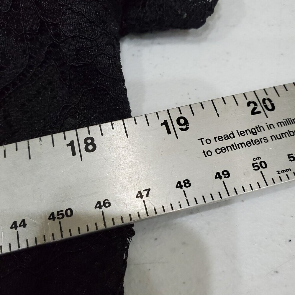 MllesReve Cocktail Party Dress Women Size XL Black Vintage Floral Lace Hi Low - Picture 10 of 11